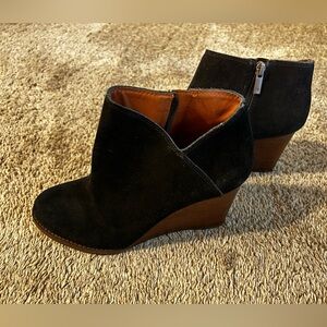 Lucky Brand Suede Wedge Booties